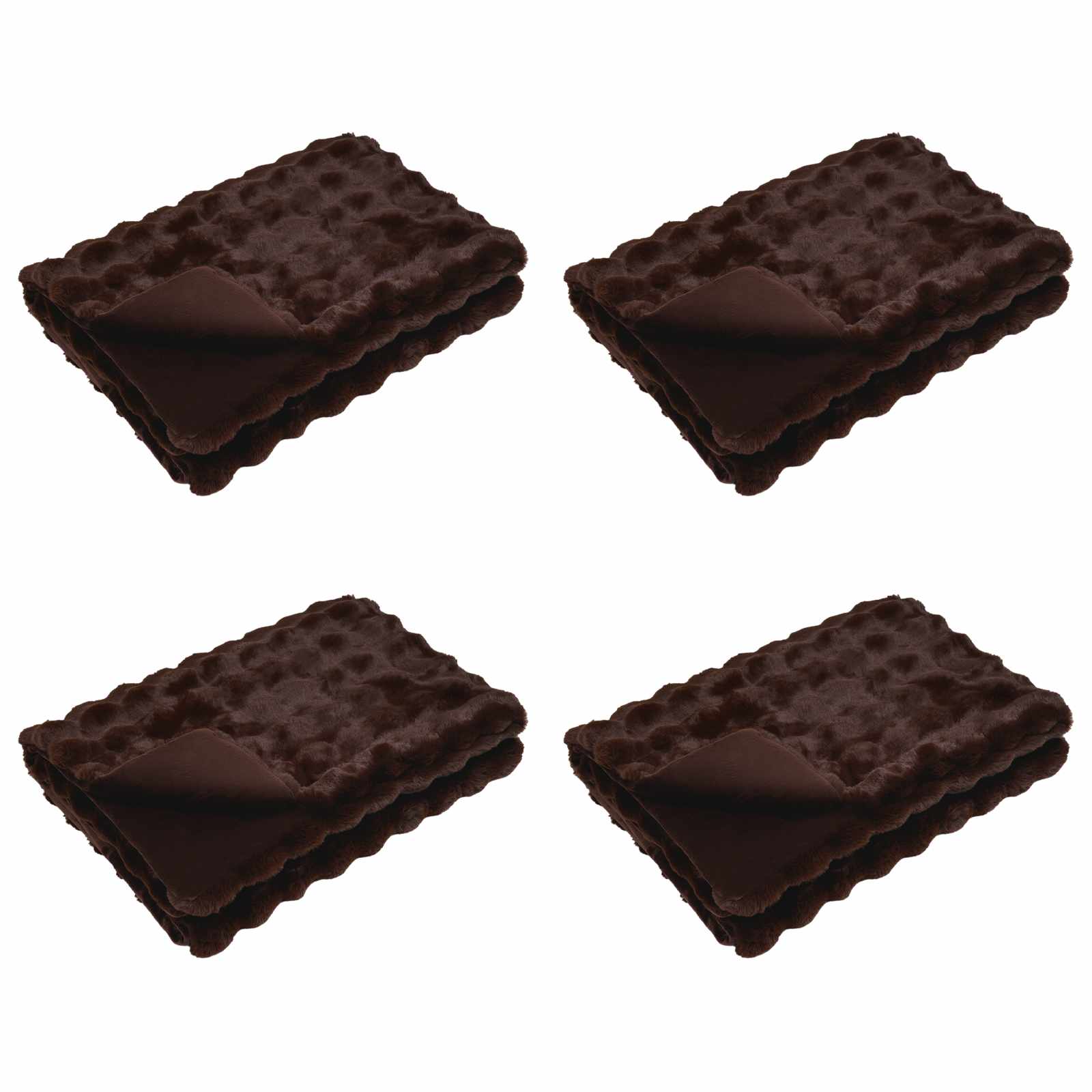 VidaXL couverture en fausse fourrure de lapin olite 4 pcs camel 240 x 270 cm