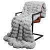 VidaXL couverture en fausse fourrure de lapin gris olite 220 x 240 cm polyester