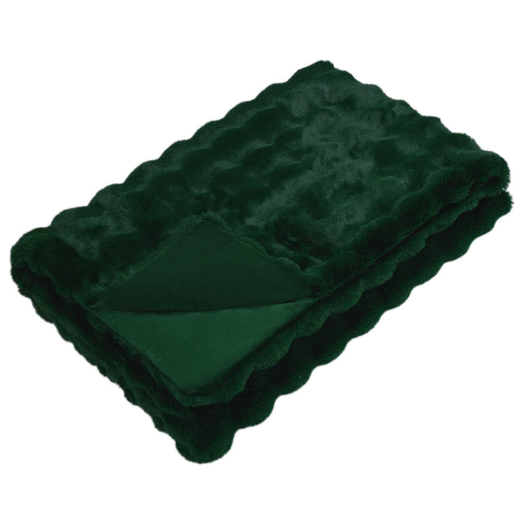 Vidaxx couverture en fausse fourrure de lapin olive vert foncé 220 x 240 cm