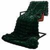 VidaXL couverture en fausse fourrure de lapin olite 4 pcs vert foncé 220 x 240 cm