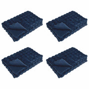 VidaXL couverture en fausse fourrure de lapin olite 4 pcs bleu marine 130 x 150 cm - afbeelding 2