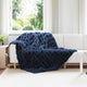 VidaXL couverture en fausse fourrure de lapin olite 4 pcs bleu marine 150 x 220 cm