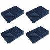 VidaXL couverture en fausse fourrure de lapin olite 4 pcs bleu marine 220 x 240 cm