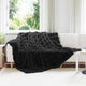 VidaXL couverture en fausse fourrure de lapin olite noir 220 x 240 cm polyester
