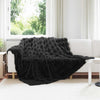 VidaXL couverture en fausse fourrure de lapin olite 4 pcs noir 220 x 240 cm