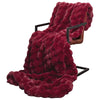 VidaXL couverture en fausse fourrure de lapin olive bordeaux rouge 150 x 220 cm