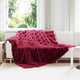 VidaXL couverture en fausse fourrure de lapin olite 4 pcs polyester rouge bordeaux