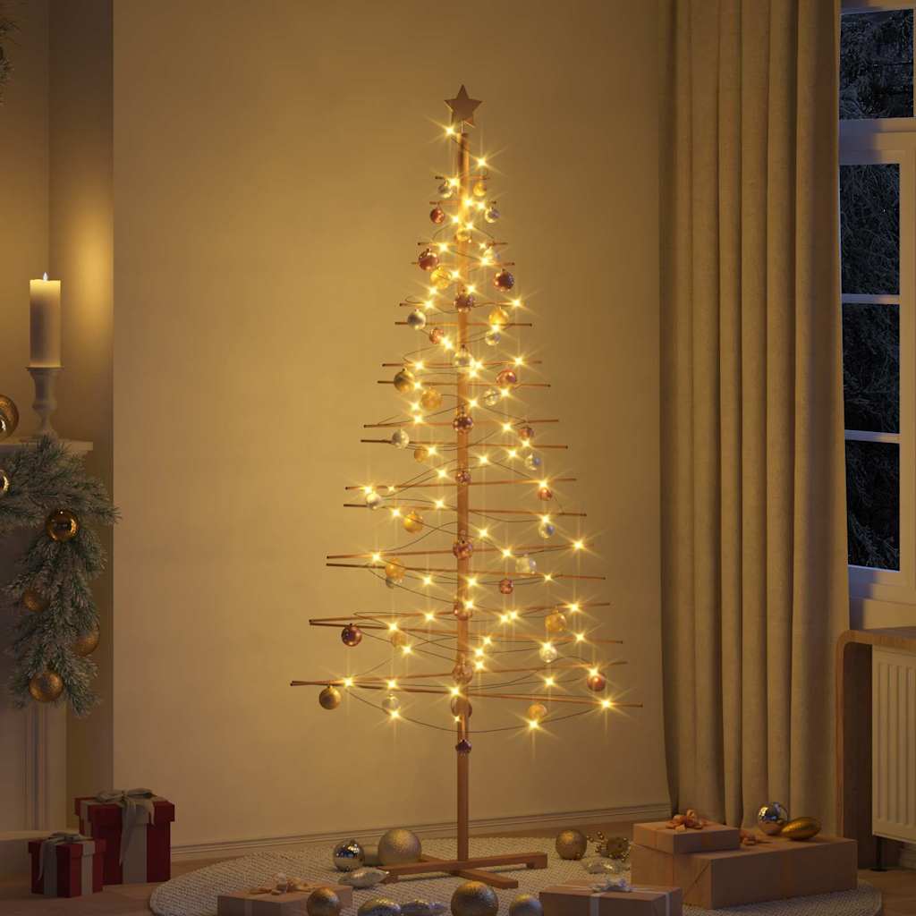VidaXL sapin de Noël en bois avec bambou standard marron 210 cm