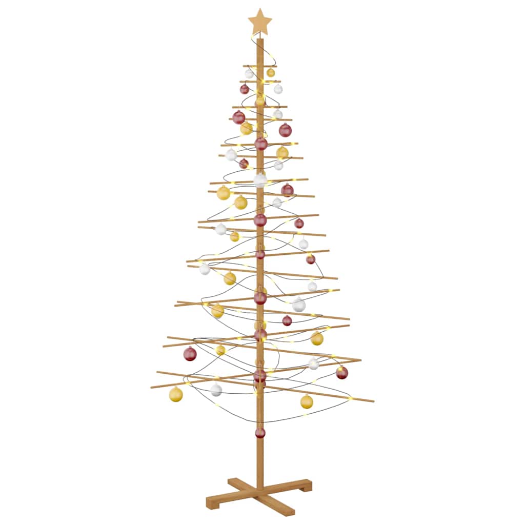 VidaXL sapin de Noël en bois avec bambou standard marron 210 cm