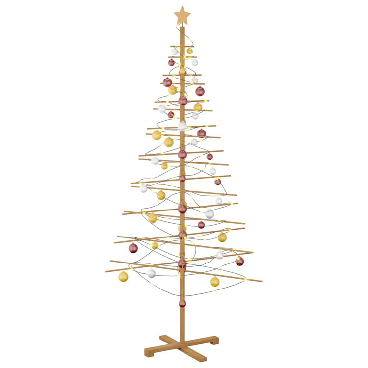VidaXL sapin de Noël en bois avec bambou standard marron 210 cm