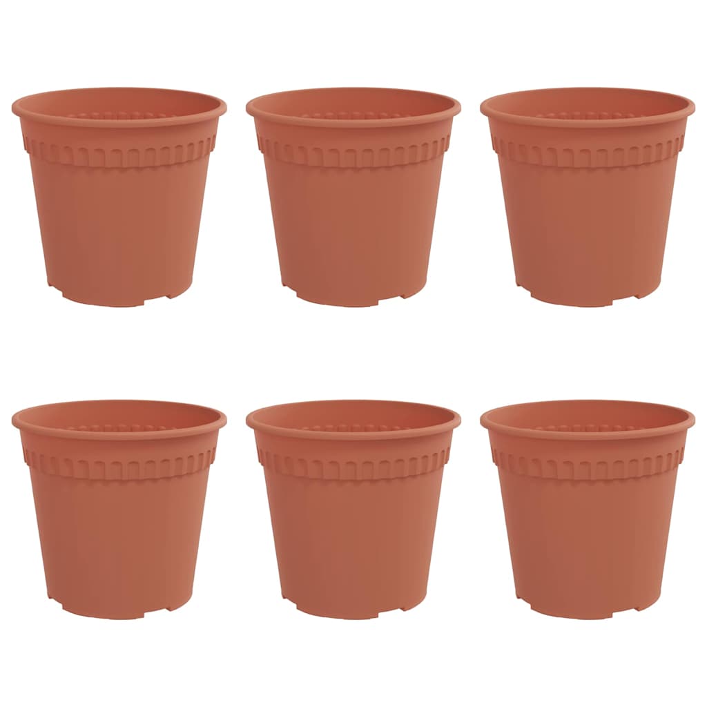 Vidaxl pot de fleur rond 6 pcs rouge brique ø 17 x 14 cm en plastique