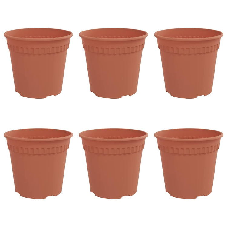 Vidaxl pot de fleur rond 6 pcs rouge brique ø 19 x 16 cm en plastique