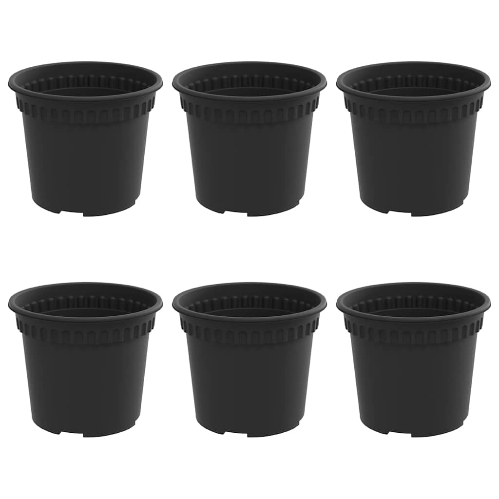 Vidaxl pot de fleur rond 6 pcs noir ø 12,5 x 10 cm en plastique