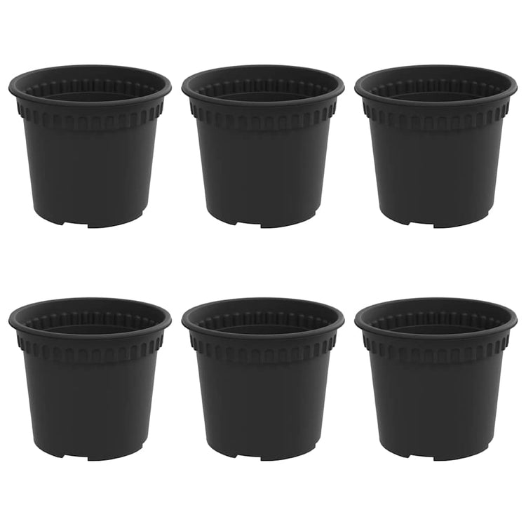 Vidaxl pot de fleur rond 6 pcs noir ø 12,5 x 10 cm en plastique