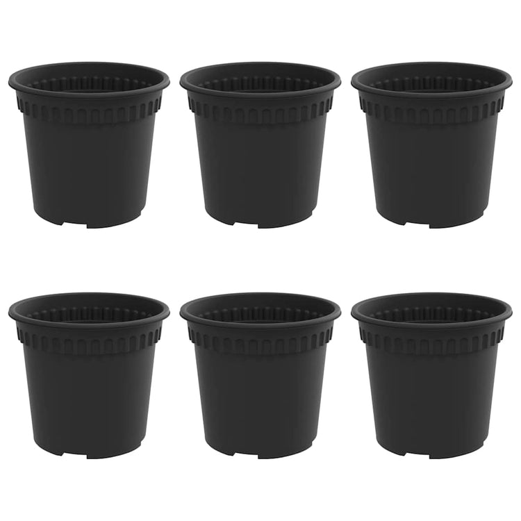VidaXL pot de fleur rond 6 pcs noir ø 15 x 12 cm en plastique
