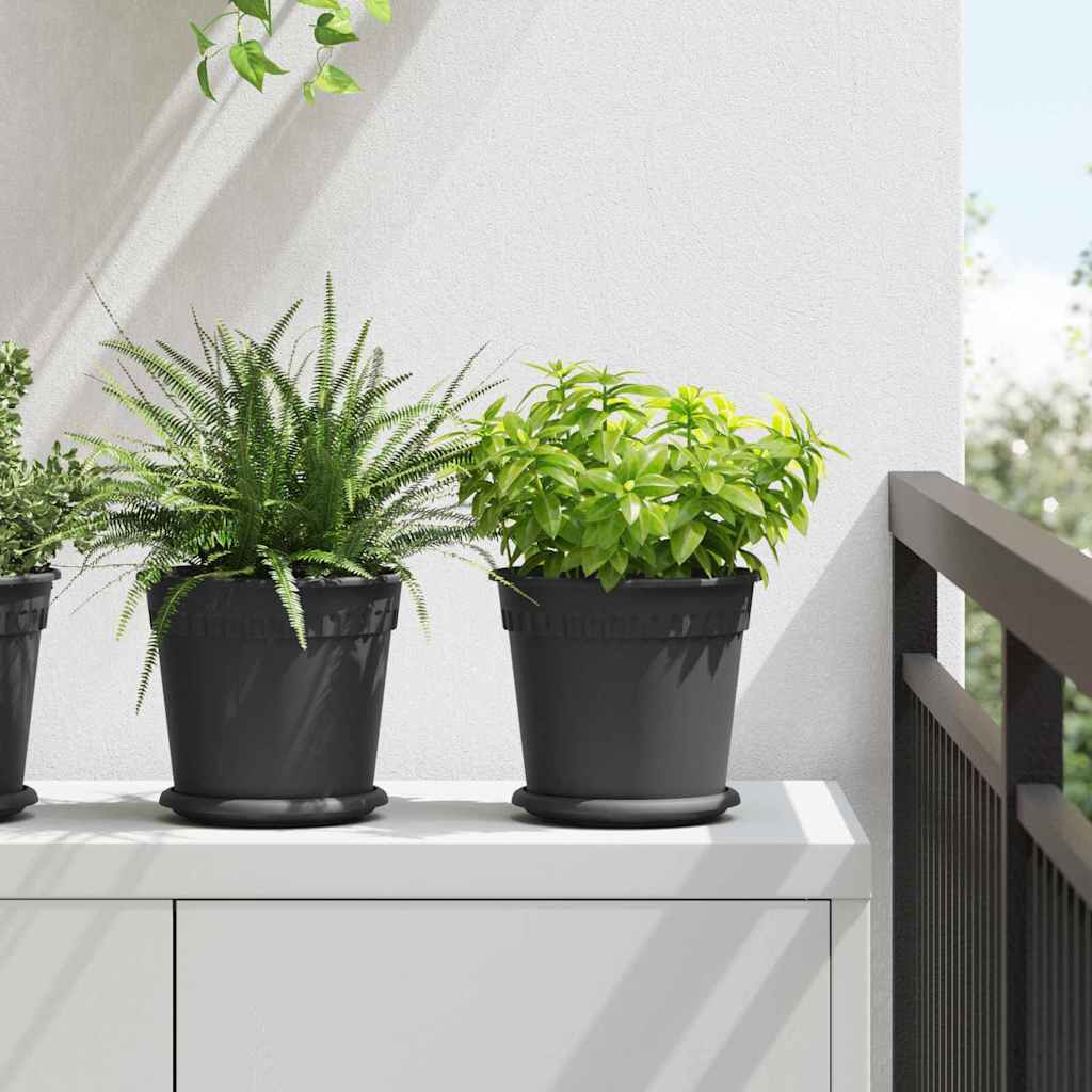 Vidaxx pot de fleur rond 6 pcs noir ø 19 x 16 cm en plastique