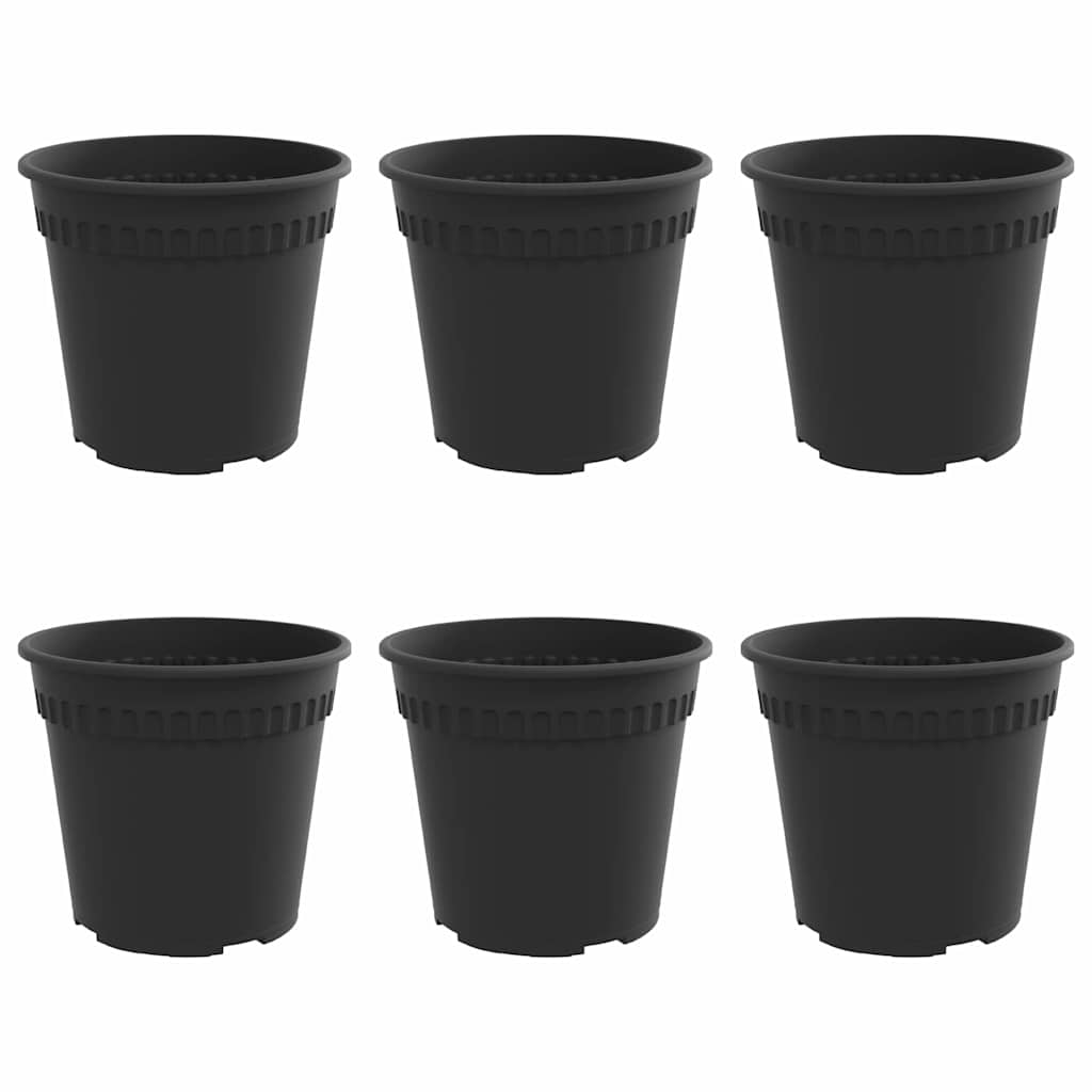 Vidaxx pot de fleur rond 6 pcs noir ø 19 x 16 cm en plastique
