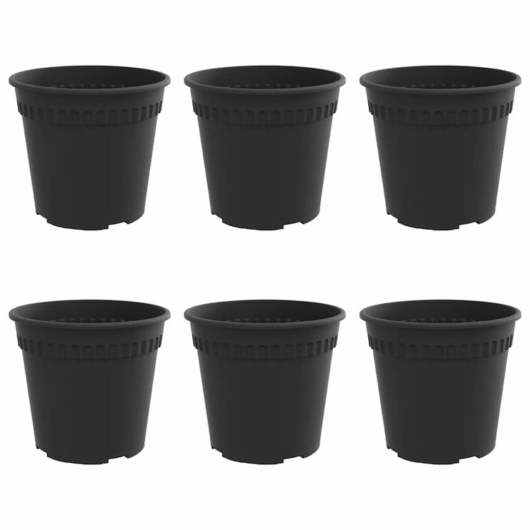 Vidaxx pot de fleur rond 6 pcs noir ø 19 x 16 cm en plastique