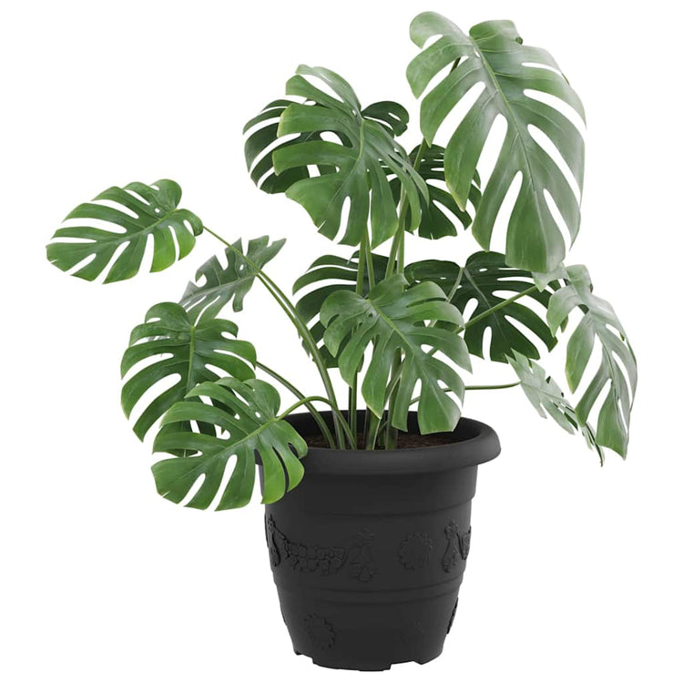 VidaXL pot de fleur rond 6 pcs noir ø 26 x 21,5 cm plastique