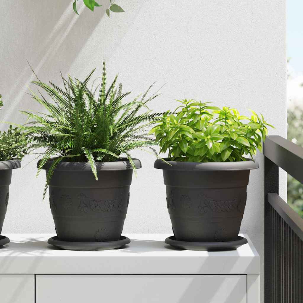 Vidaxl pot de fleur rond 24 pcs noir ø 26 x 21,5 cm plastique