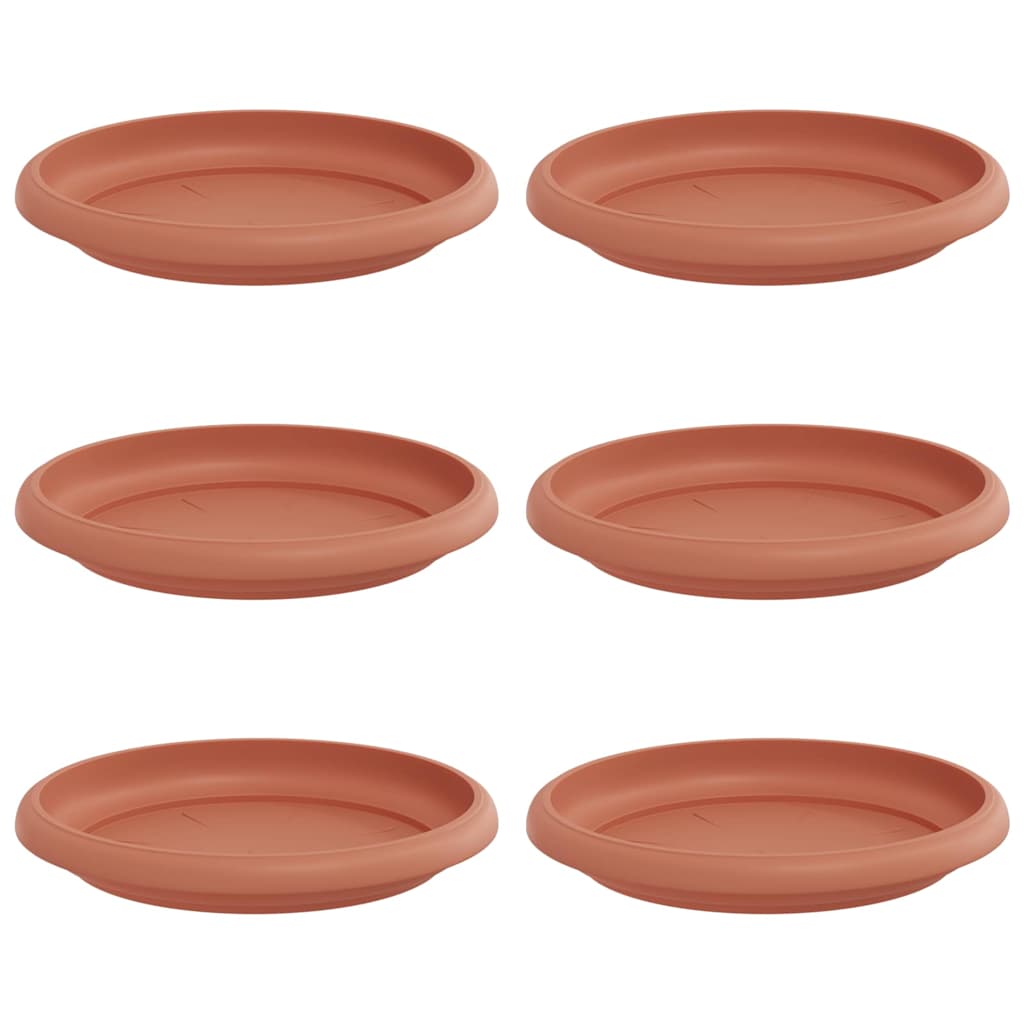 Vidaxl bols à fleurs ronds 6 pcs rouge brique ø 14 x 2 cm en plastique