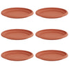 Vidaxl bols à fleurs ronds 6 pcs rouge brique ø 17,5 x 2 cm en plastique
