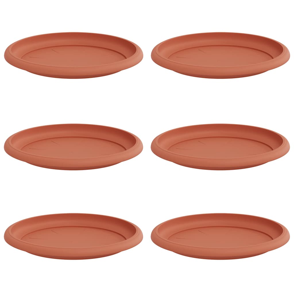 Vidaxl bols à fleurs ronds 6 pcs rouge brique ø 17,5 x 2 cm en plastique