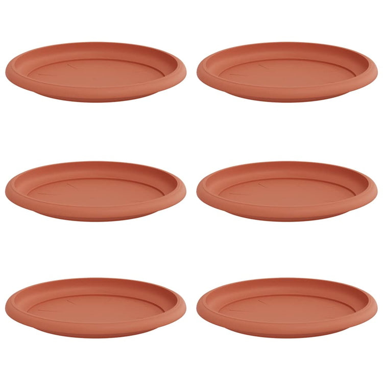 Vidaxl bols à fleurs ronds 6 pcs rouge brique ø 17,5 x 2 cm en plastique