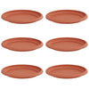 Vidaxl bols à fleurs ronds 6 pcs rouge brique ø 19 x 2 cm en plastique