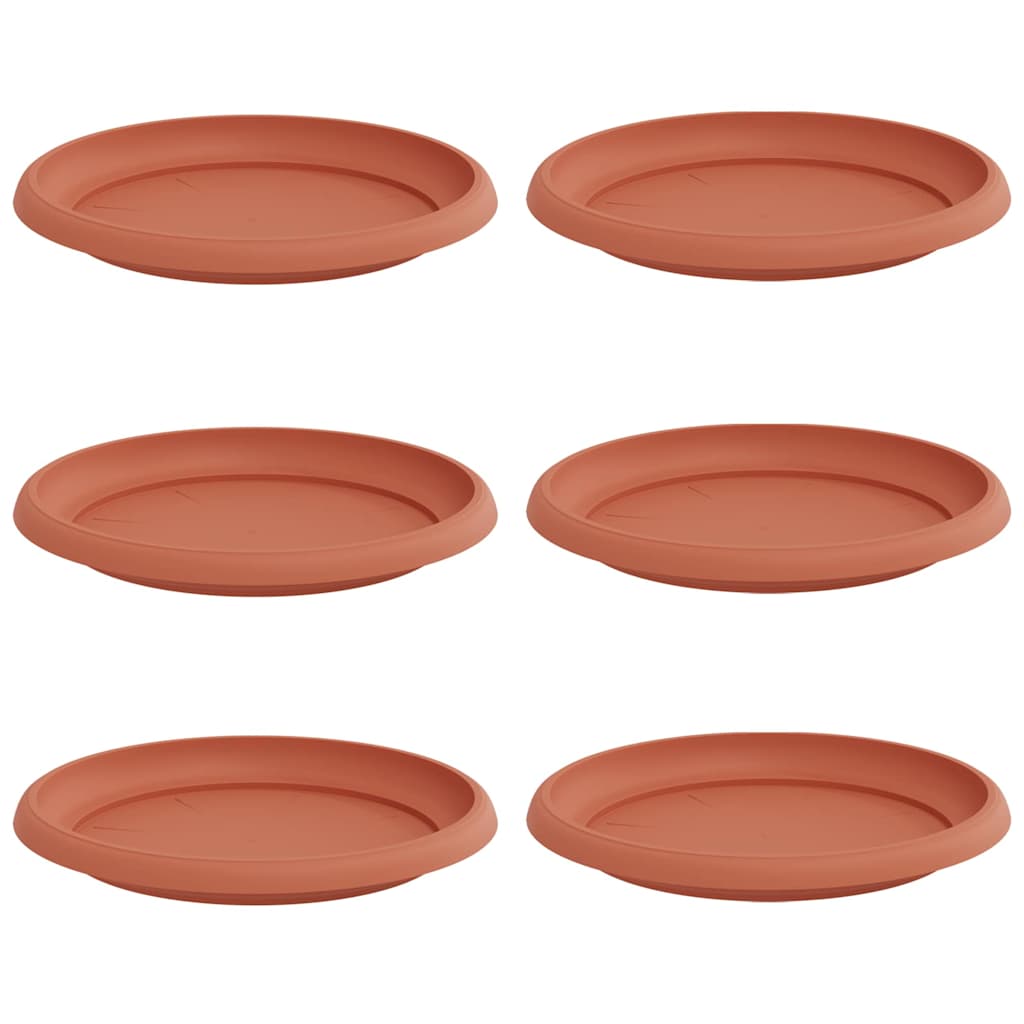 Vidaxl bols à fleurs ronds 6 pcs rouge brique ø 21,5 x 2,5 cm