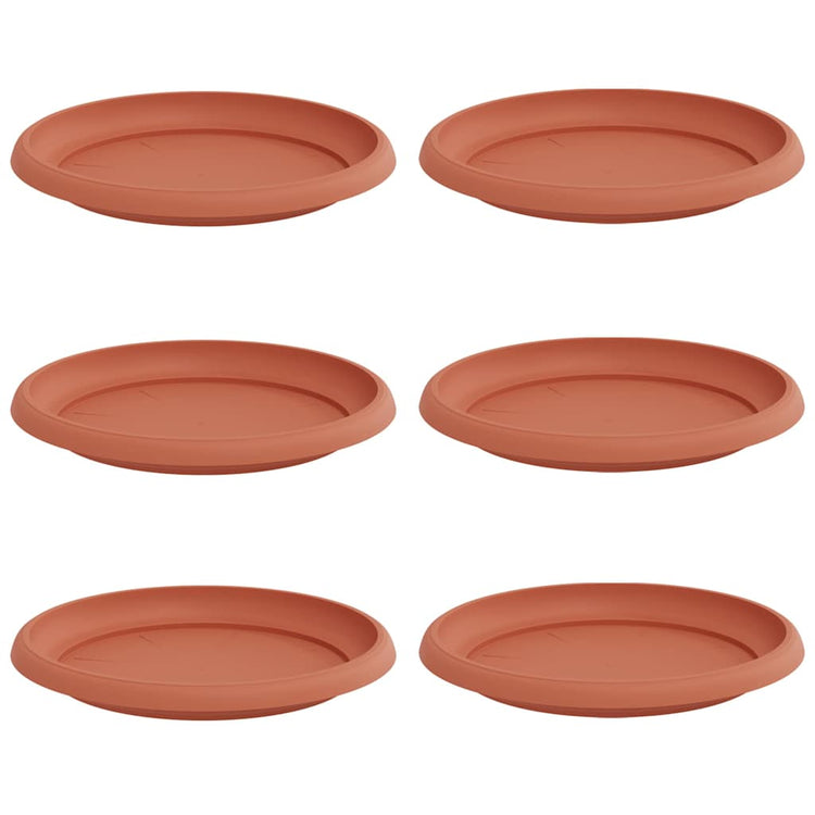 Vidaxl bols à fleurs ronds 6 pcs rouge brique ø 21,5 x 2,5 cm