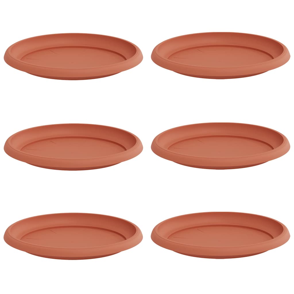 Vidaxl bols à fleurs ronds 6 pcs rouge brique ø 23,5 x 2,5 cm