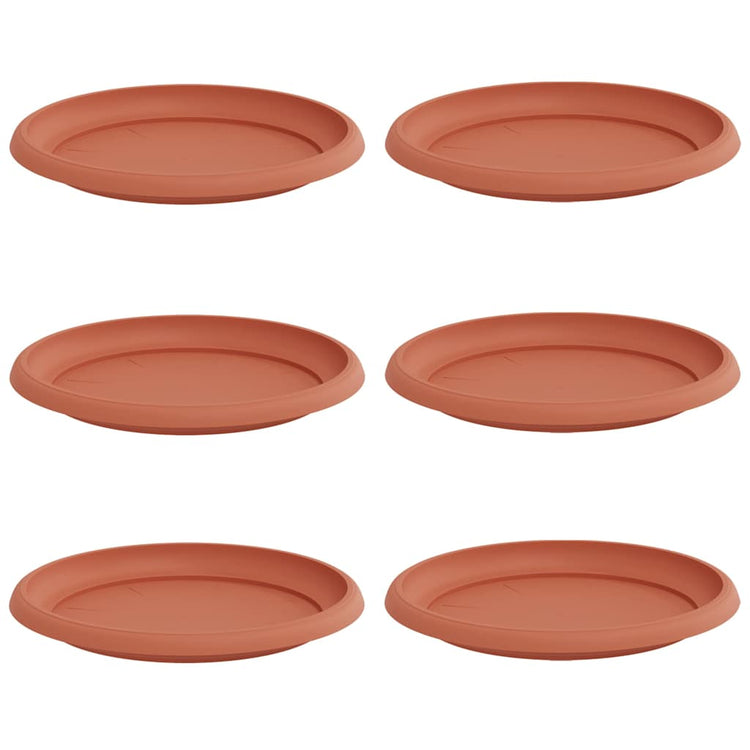 Vidaxl bols à fleurs ronds 6 pcs rouge brique ø 23,5 x 2,5 cm