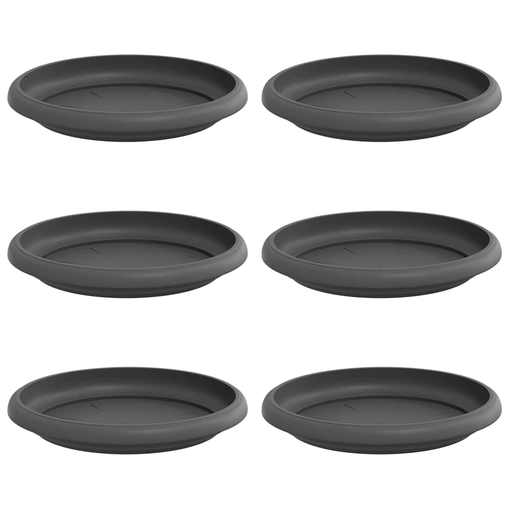 Vidaxl bols à fleurs ronds 6 pcs noir ø 15,5 x 2 cm en plastique