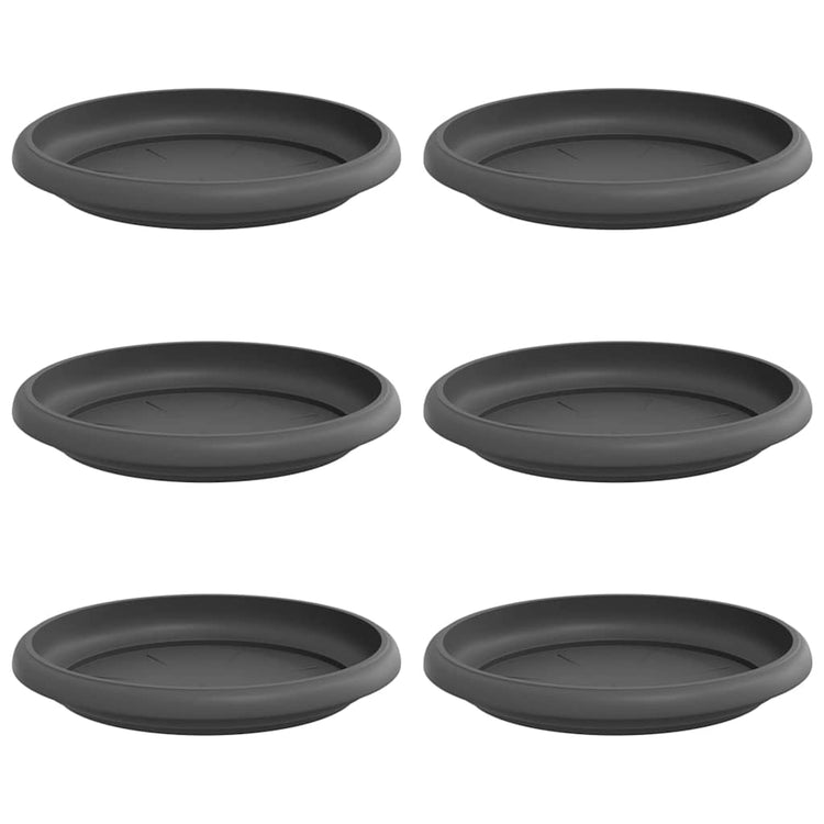 Vidaxl bols à fleurs ronds 6 pcs noir ø 15,5 x 2 cm en plastique