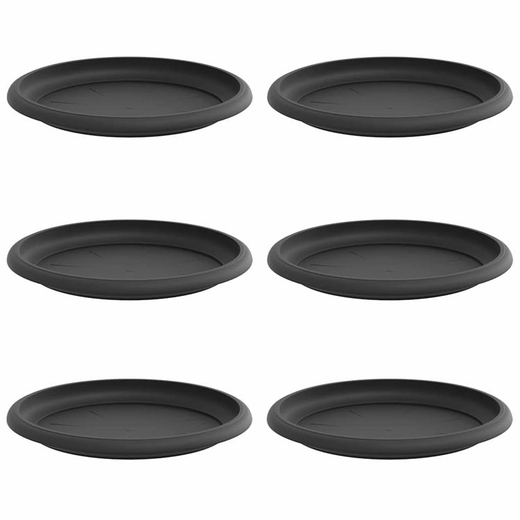 Vidaxl bols à fleurs ronds 6 pcs noir ø 17,5 x 2 cm en plastique