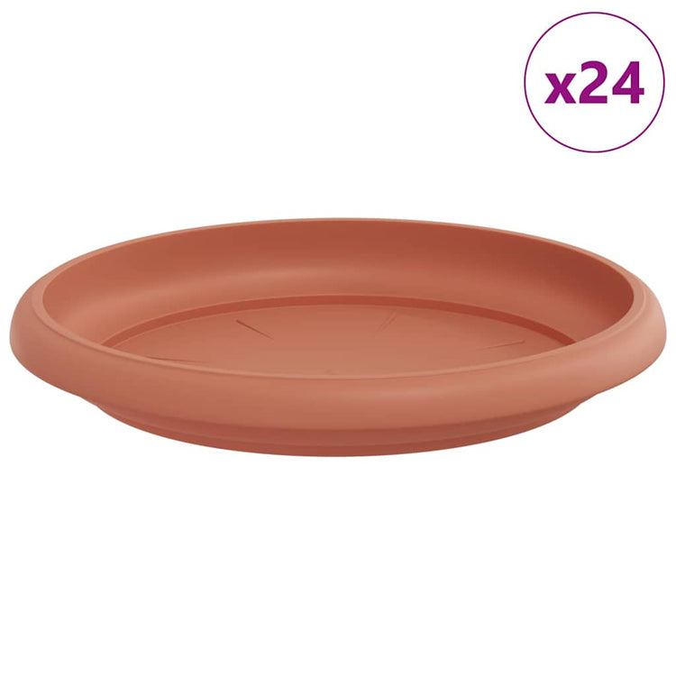 Vidaxl bols à fleurs ronds 24 pcs rouge brique ø 14 x 2 cm en plastique