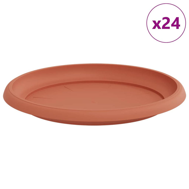 Vidaxl bols à fleurs ronds 24 pcs rouge brique ø 23,5 x 2,5 cm
