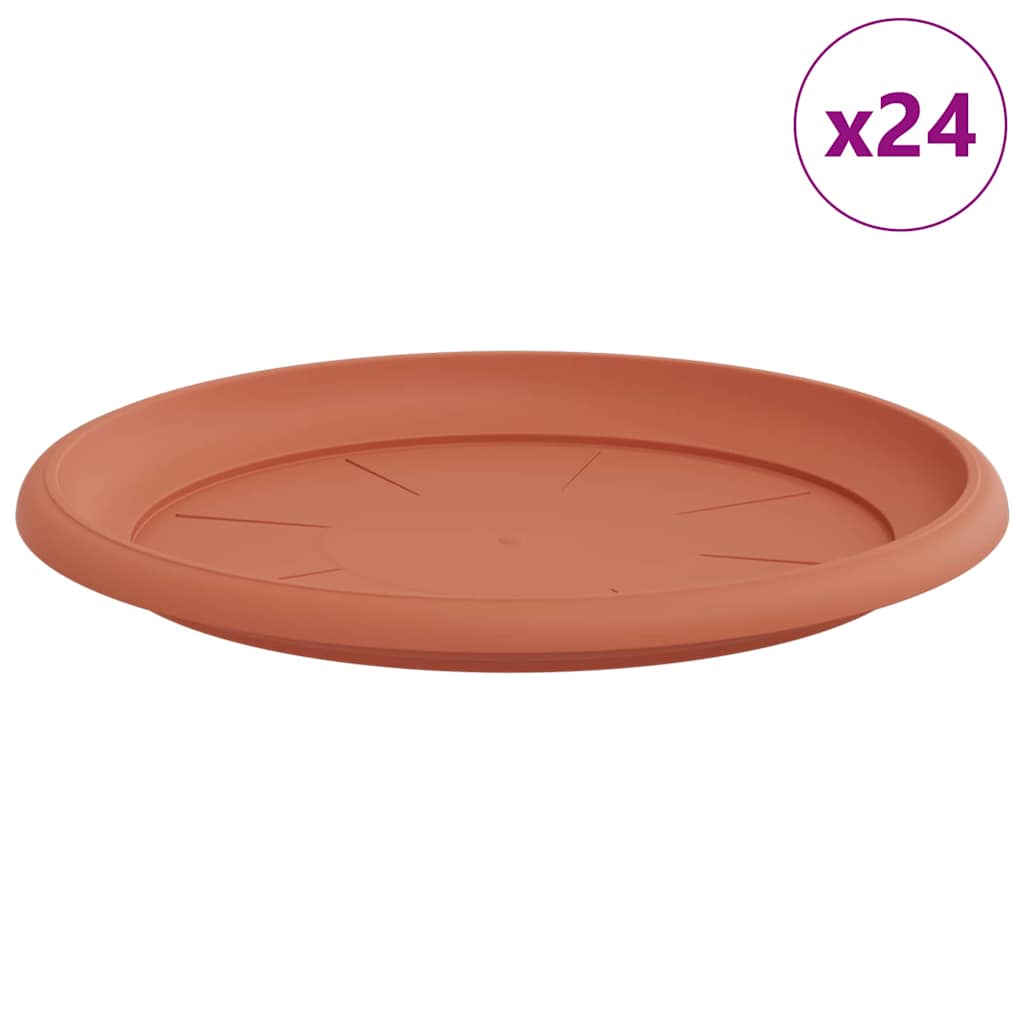 Vidaxl bols à fleurs ronds 24 pcs rouge brique ø 27 x 2,5 cm