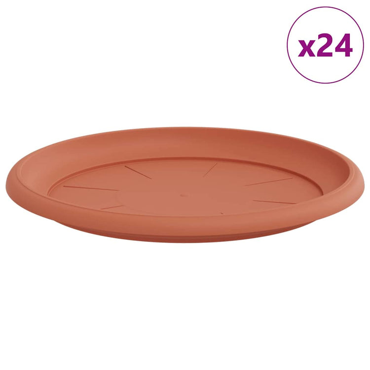 Vidaxl bols à fleurs ronds 24 pcs rouge brique ø 27 x 2,5 cm