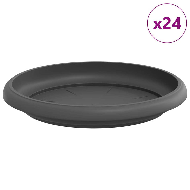 Vidaxl bols à fleurs ronds 24 pcs noir ø 15,5 x 2 cm en plastique