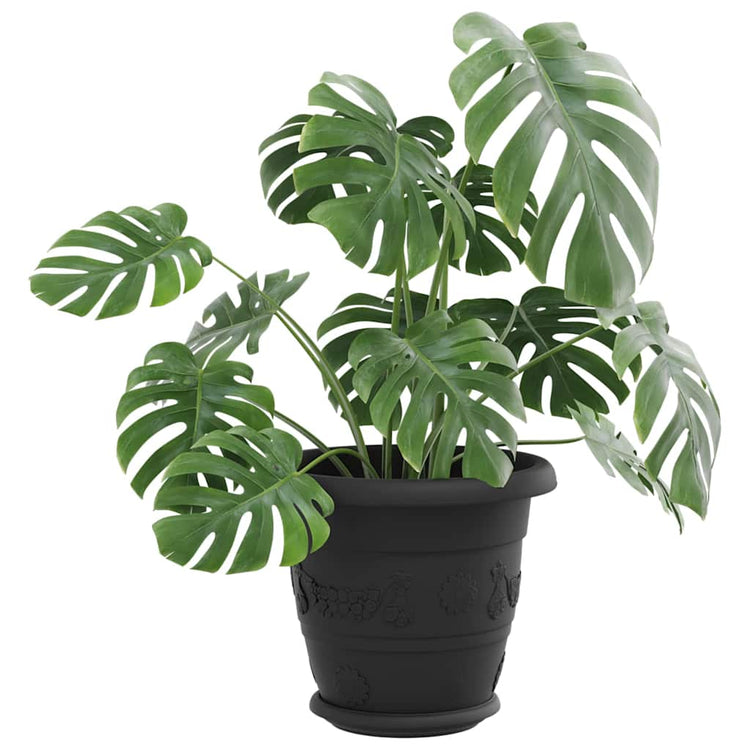 Vidaxl bols à fleurs ronds 24 pcs noir ø 17,5 x 2 cm en plastique