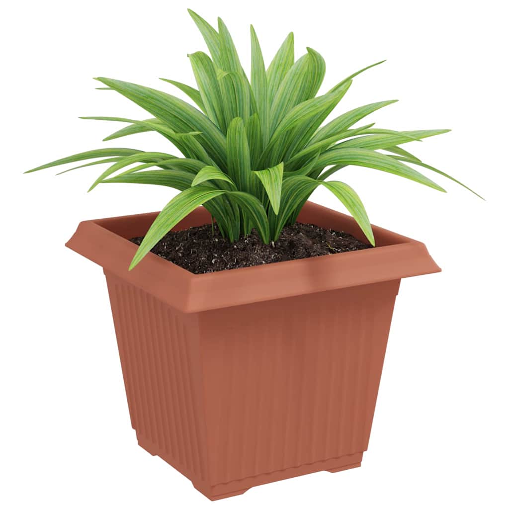 Vidaxx pot de fleur carré 6 pcs rouge brique 20 x 20 x 16 cm en plastique