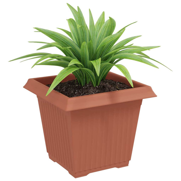 Vidaxx pot de fleur carré 6 pcs rouge brique 20 x 20 x 16 cm en plastique