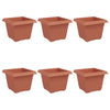 Vidaxx pot de fleur carré 6 pcs rouge brique 23 x 23 x 17,5 cm