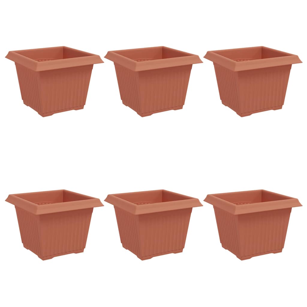 Vidaxx pot de fleur carré 6 pcs rouge brique 23 x 23 x 17,5 cm