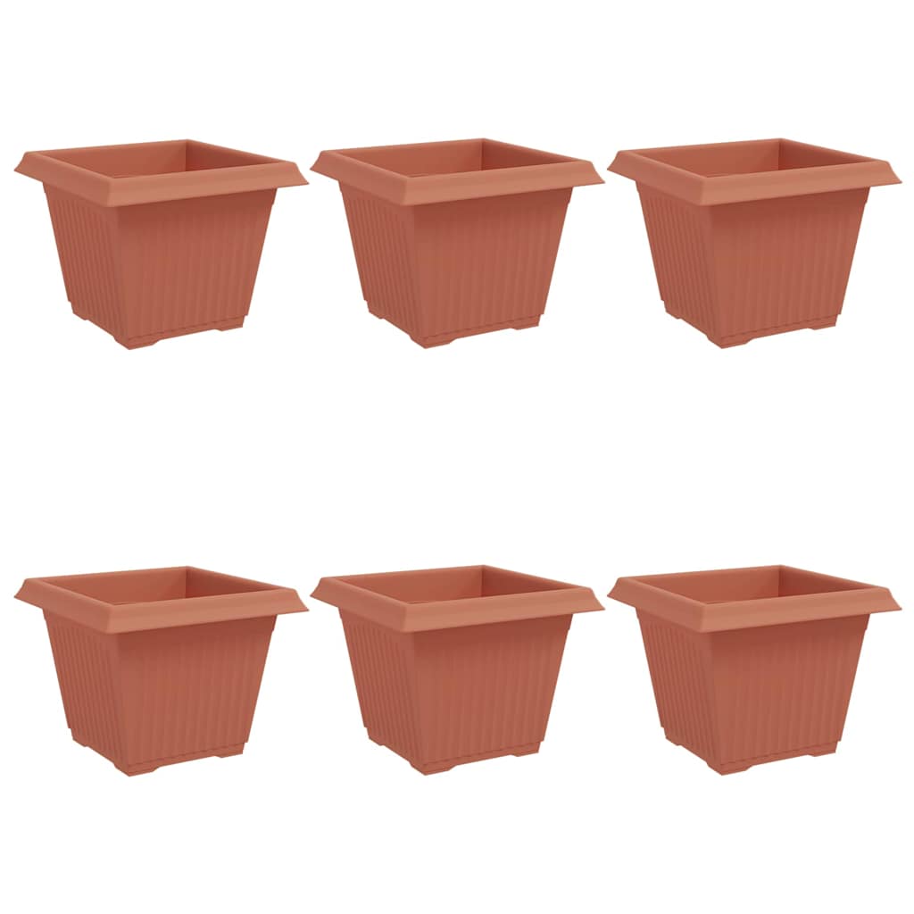 Vidaxx pot de fleur carré 6 pcs rouge brique 28,5 x 28,5 x 22 cm