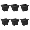 Vidaxx pot de fleur carré 6 pcs noir 20 x 20 x 16 cm plastique
