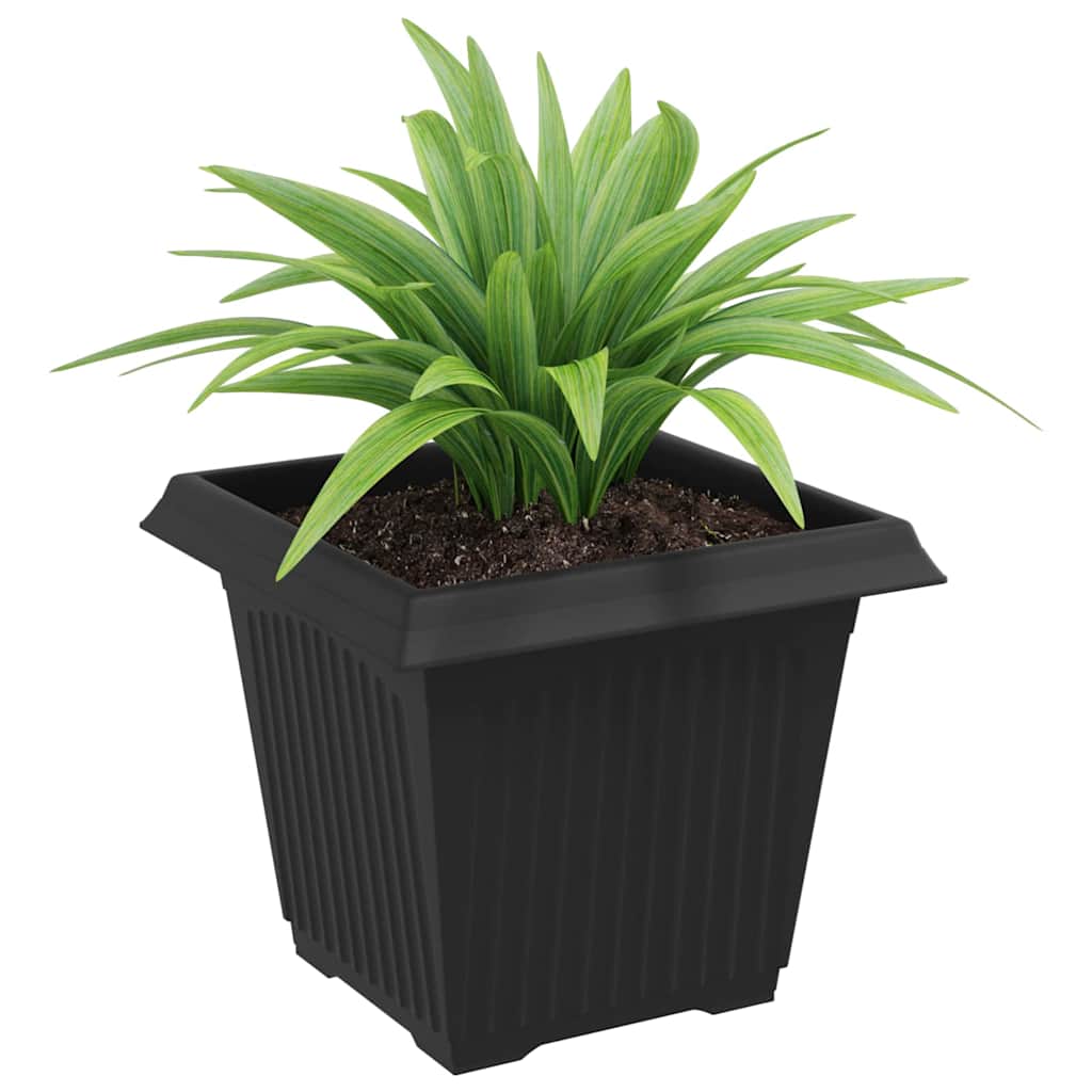 Vidaxx pot de fleur carré 6 pcs noir 20 x 20 x 16 cm plastique