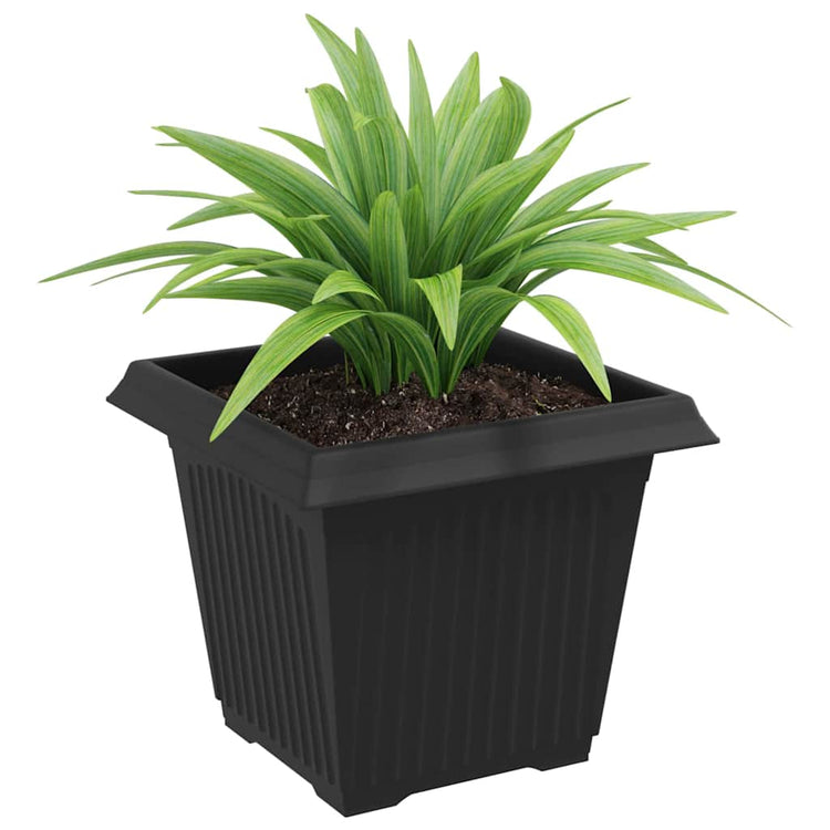 Vidaxx pot de fleur carré 6 pcs noir 20 x 20 x 16 cm plastique